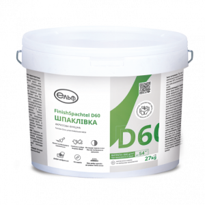 Шпаклівка акрилова "Д 60" ТМ "ЕЛЬФ" (ELF) фінішна 1,5кг (пал. 0,72т)