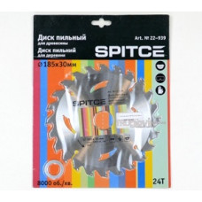 Диск пильний Ø185х30/20мм 24T для деревини ТМ "SPITCE"
