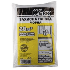Плівка захисна 4х5м (25мкм) чорна ТМ "WERK" (пак. 20,0м²) арт.37304