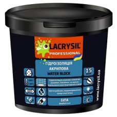 Мастика гідроізоляційна "WATER BLOCK" (Біла) ТМ "LACRYSIL" 12,0кг
