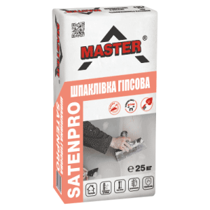 Шпаклівка гіпсова "SATENPRO" фінішна ТМ "МАСТЕР" (MASTER) 25,0кг (пал. 1,0т)