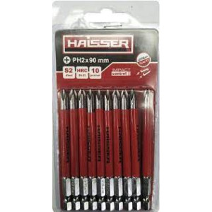 Набір біт PH2 х 90мм (пак. 10шт) магнітні ТМ "HAISSER" арт.2712706