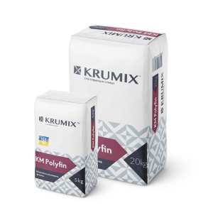 Шпаклівка гіпсова КМ Polyfin полімерна ТМ "КРУМіКС" (КRUMIX) 20,0кг (пал. 1,28т)