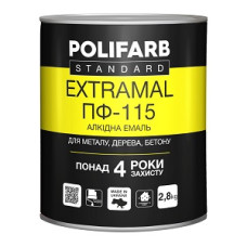 Емаль алкідна "ExtraMal ПФ-115" (Темно-зелена) ТМ "POLIFARB" 2,8кг
